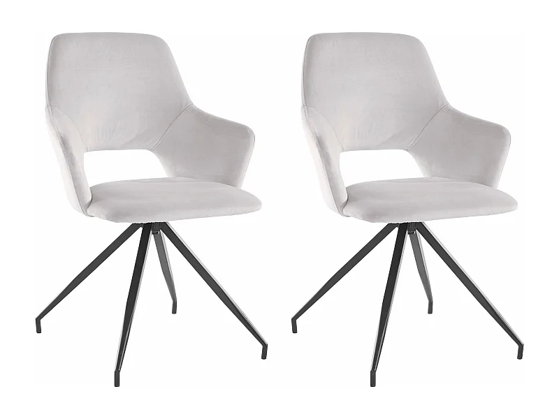 Tracy | Fauteuil en velours gris, 2 pièces