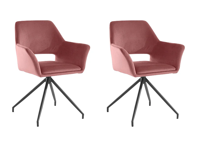 Vera | Fauteuil in Rosa Velours, 2 Pak