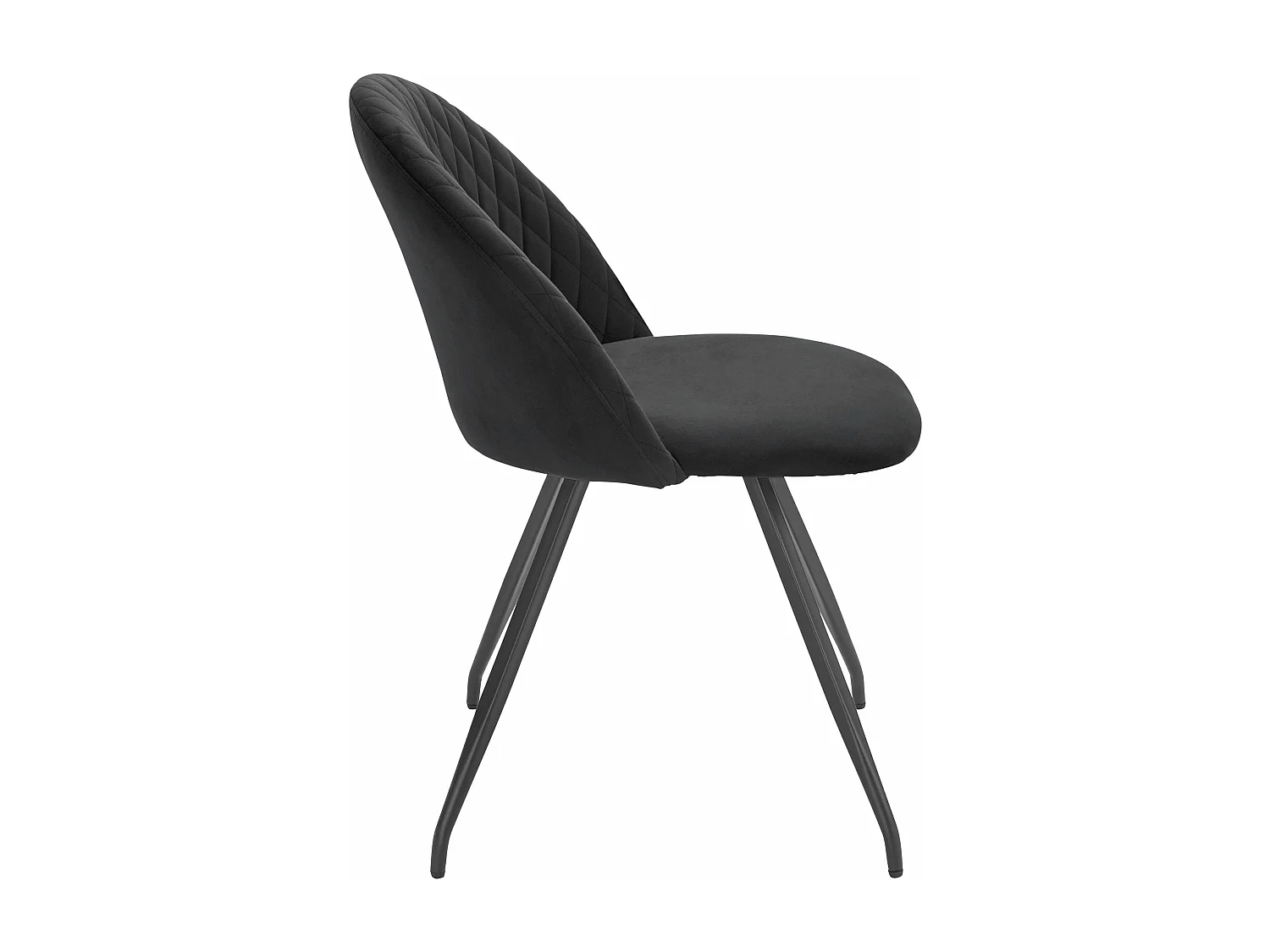 Emma | Fauteuil de salle à manger en velours noir, 2 pièces
