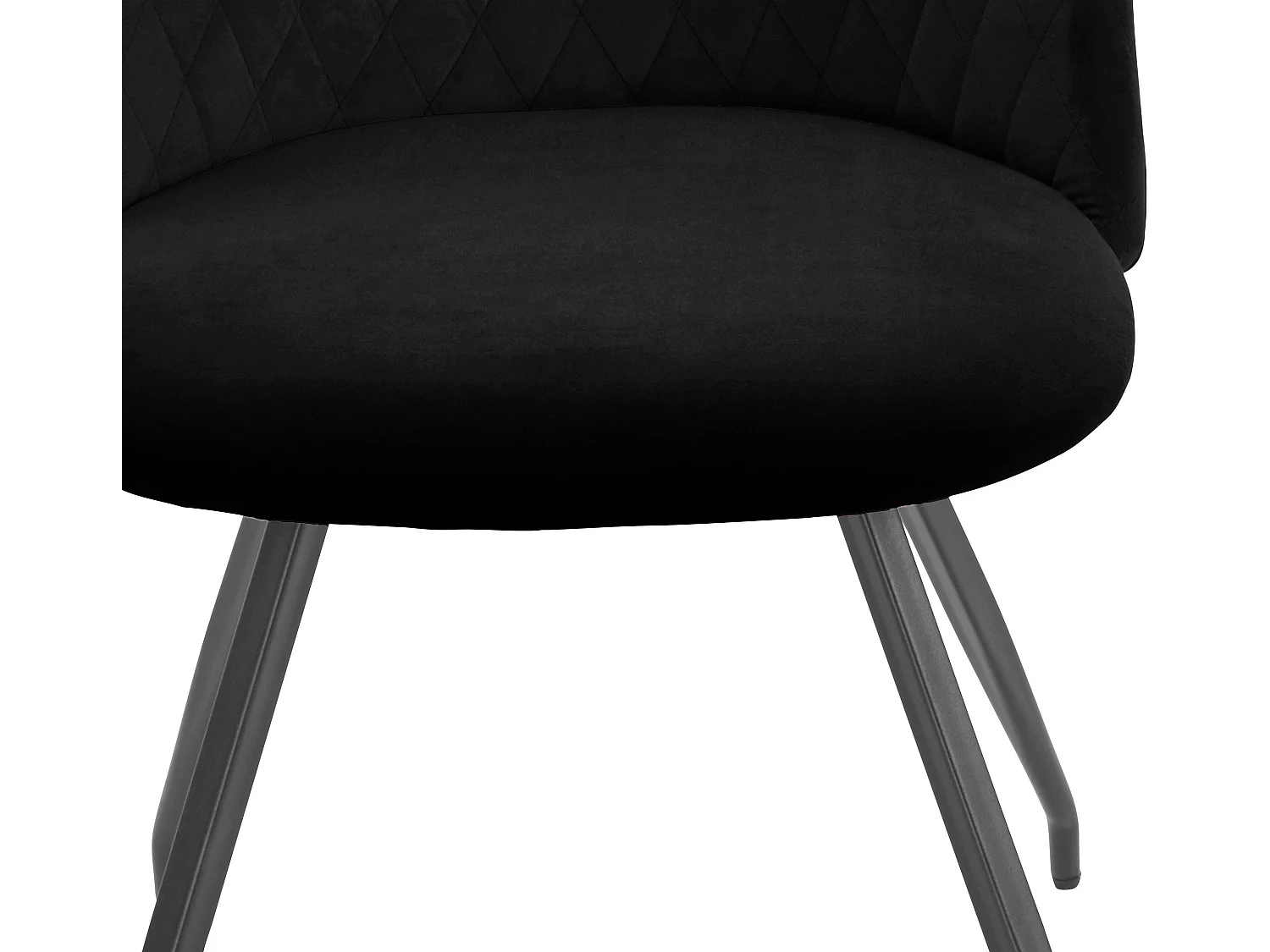 Emma | Fauteuil de salle à manger en velours noir, 2 pièces
