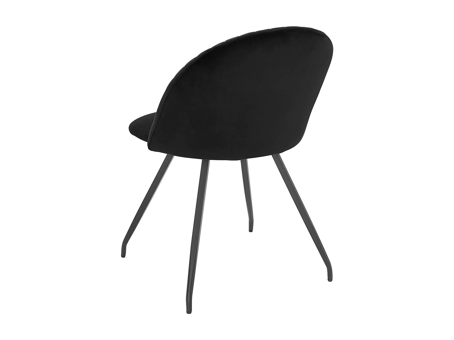 Emma | Fauteuil de salle à manger en velours noir, 2 pièces