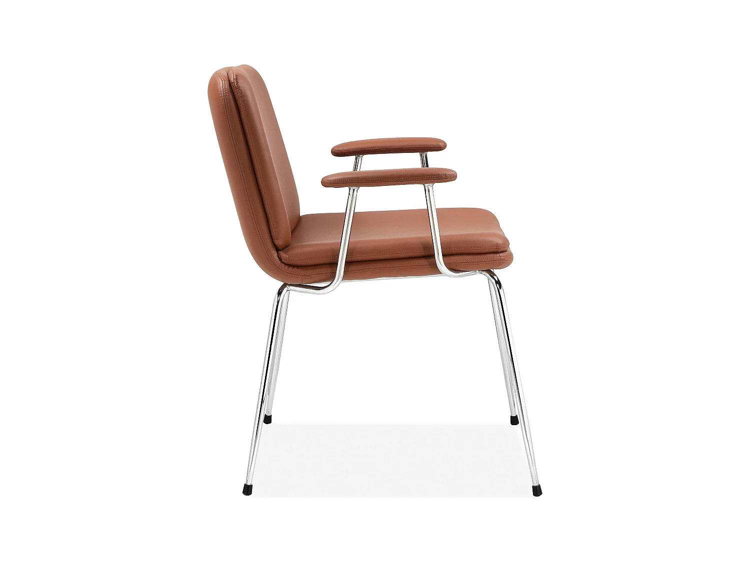 Heine | Fauteuil in Cognac PU / Chroom, 2 Pak