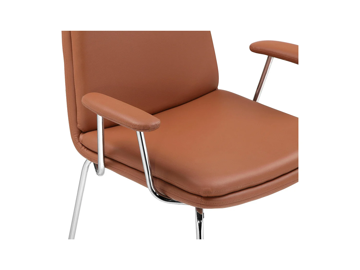 Heine | Fauteuil in Cognac PU / Chroom, 2 Pak