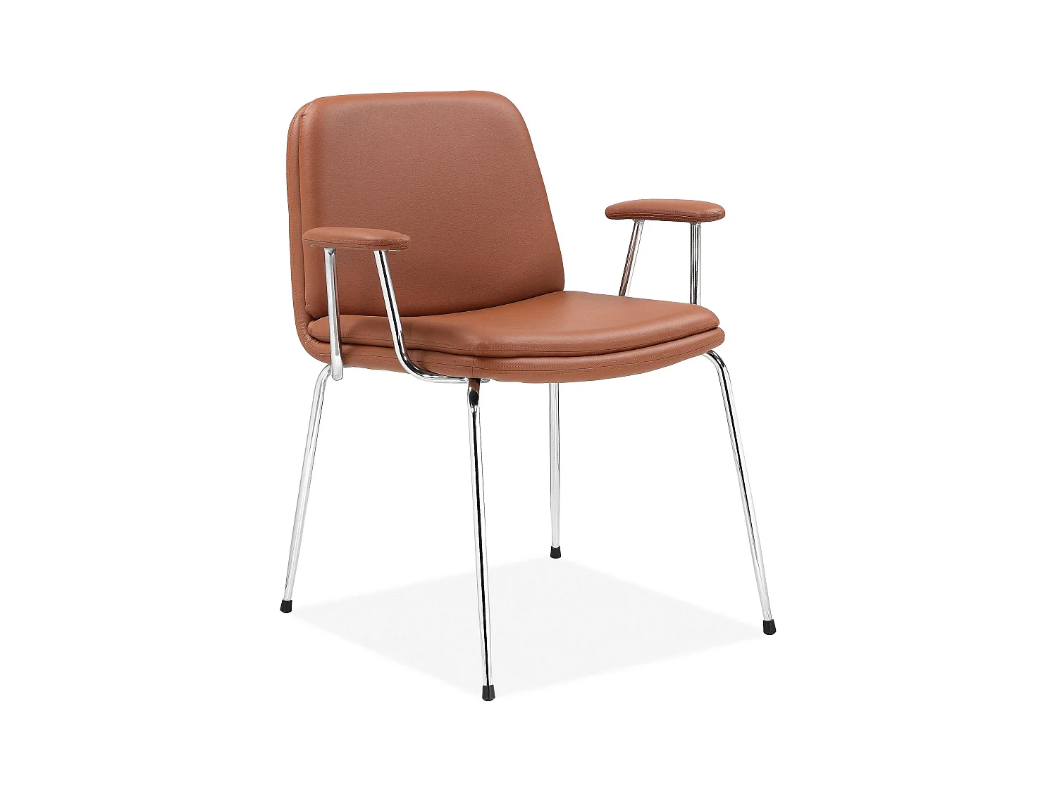 Heine | Fauteuil en PU Cognac / Chrome, 2 pièces
