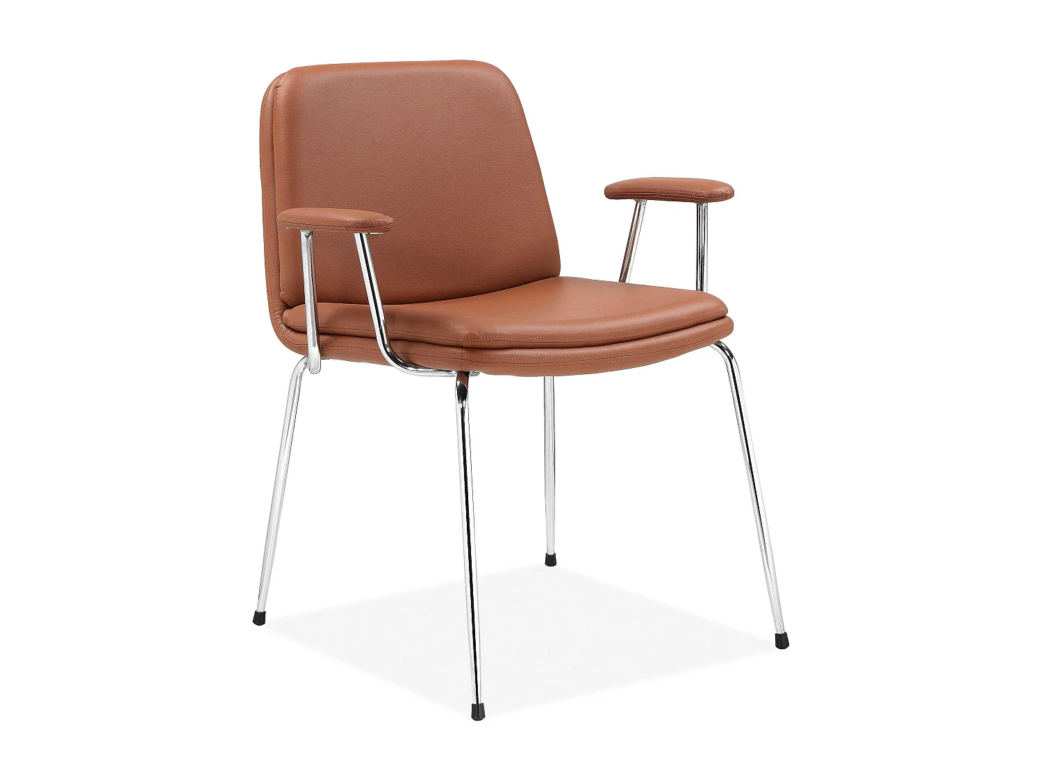 Heine | Fauteuil en PU Cognac / Chrome, 2 pièces