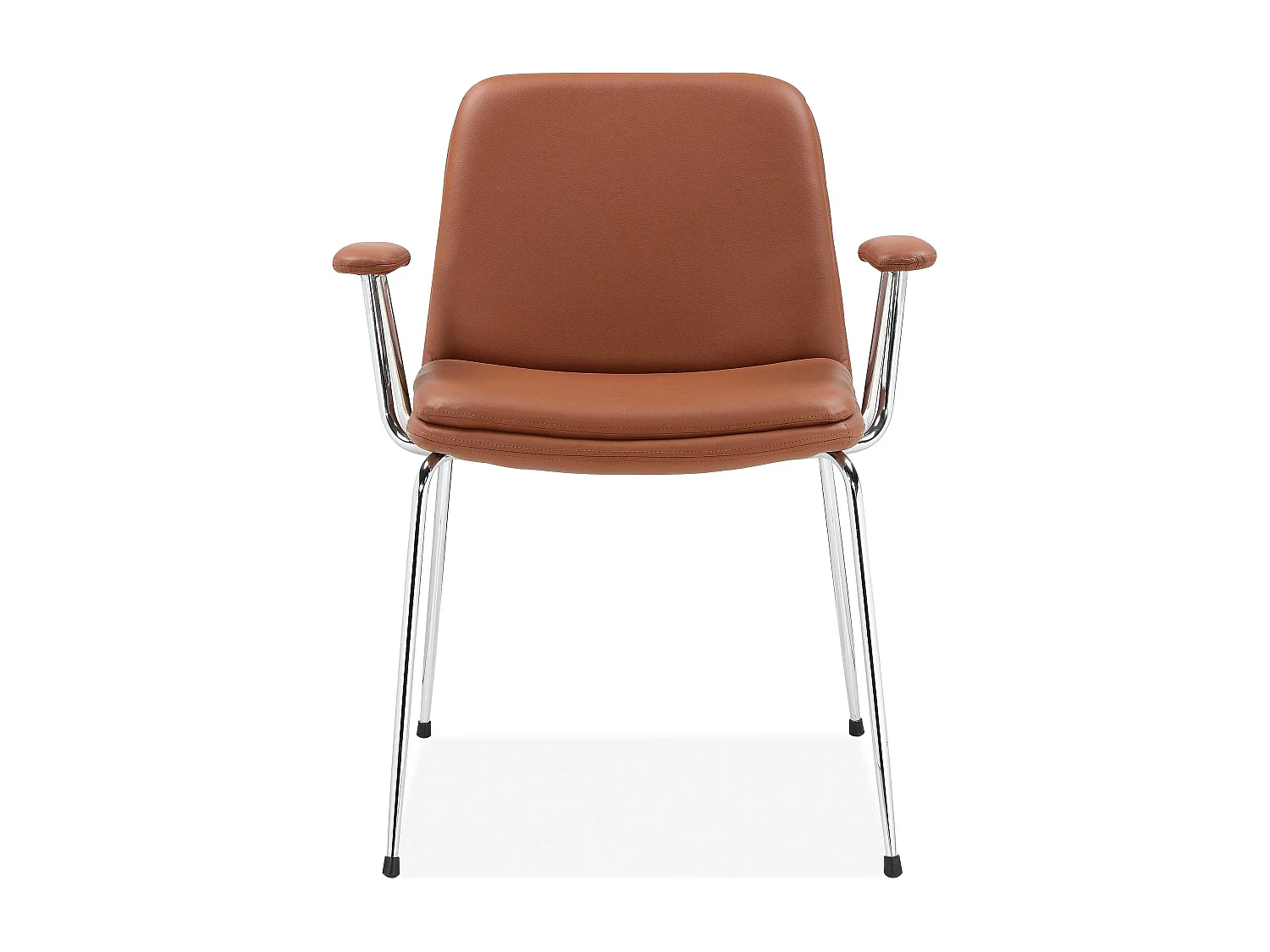 Heine | Fauteuil en PU Cognac / Chrome, 2 pièces