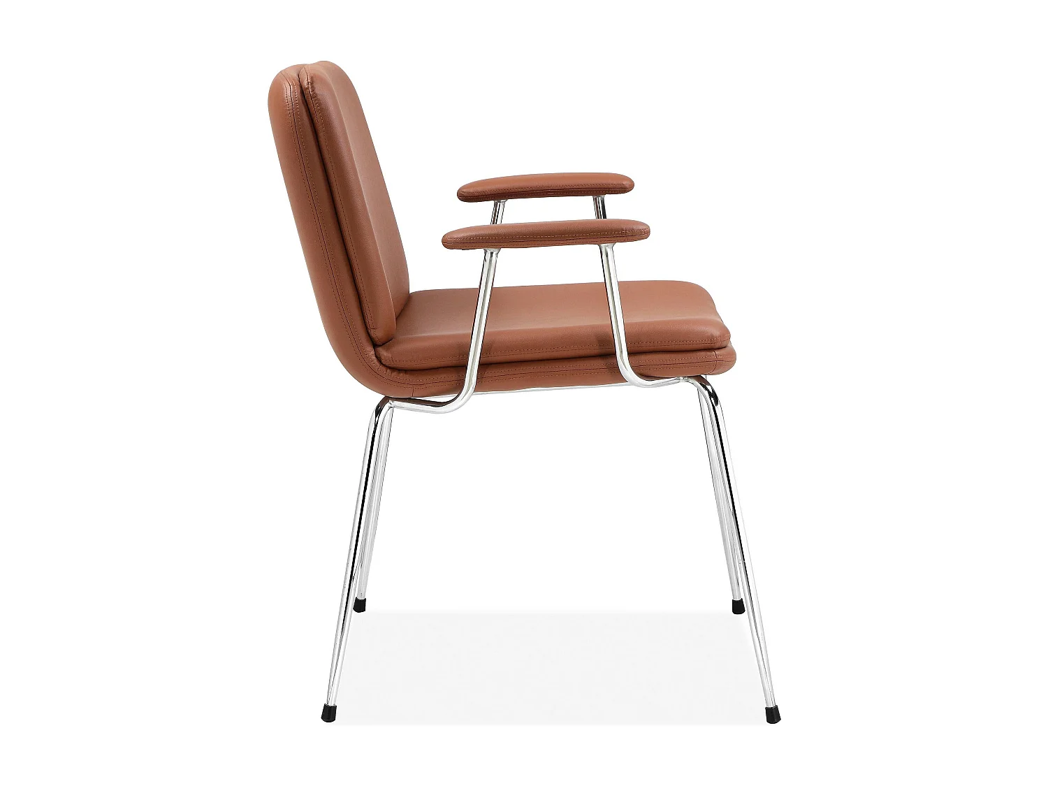 Heine | Fauteuil en PU Cognac / Chrome, 2 pièces