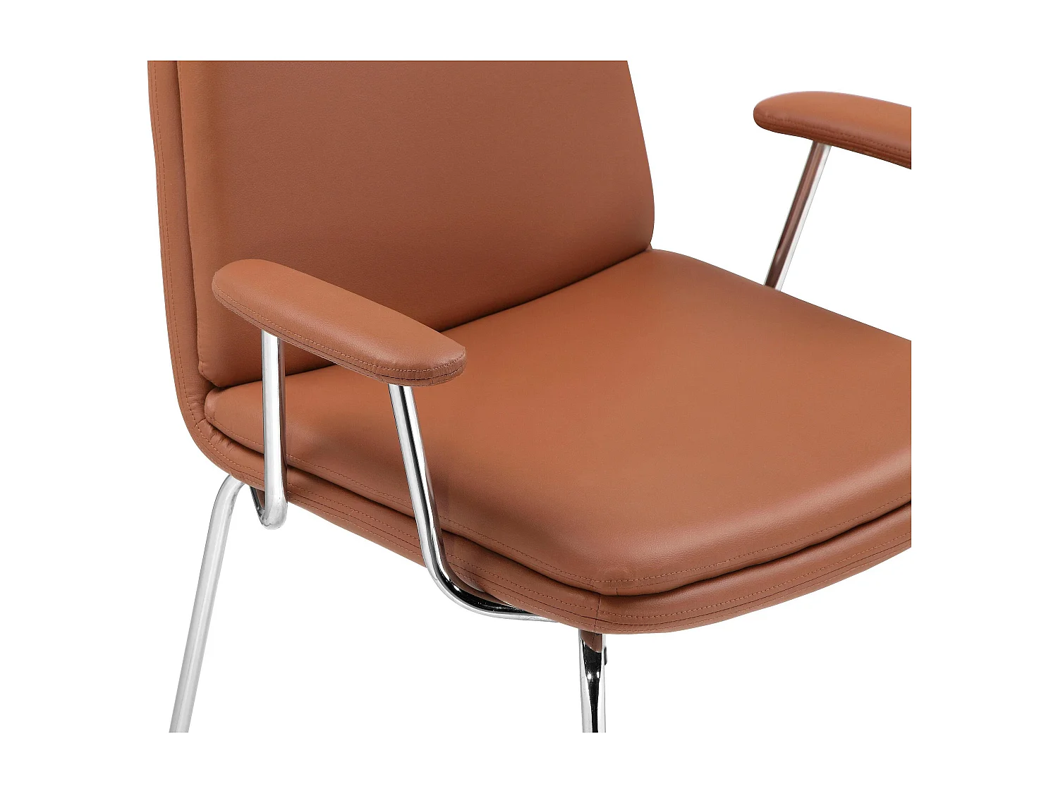 Heine | Fauteuil en PU Cognac / Chrome, 2 pièces