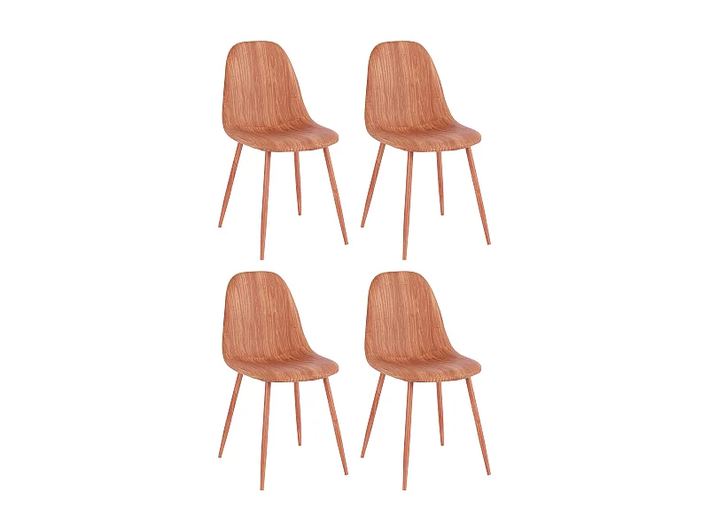 Blackburn | Silla de comedor de madera PU Look, Pack de 4