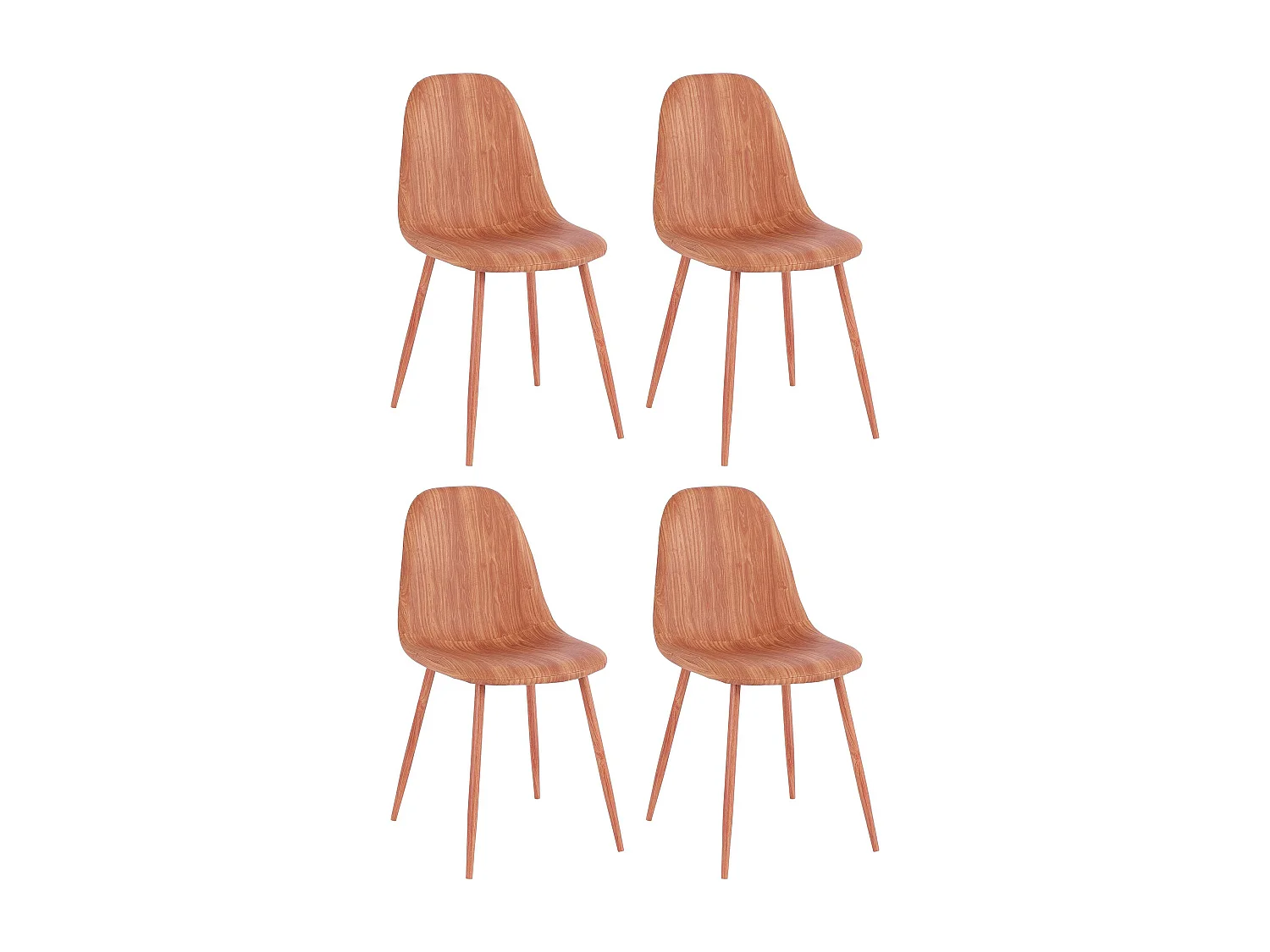 Blackburn | Chaise de salle à manger en bois PU Look, 4 Pack
