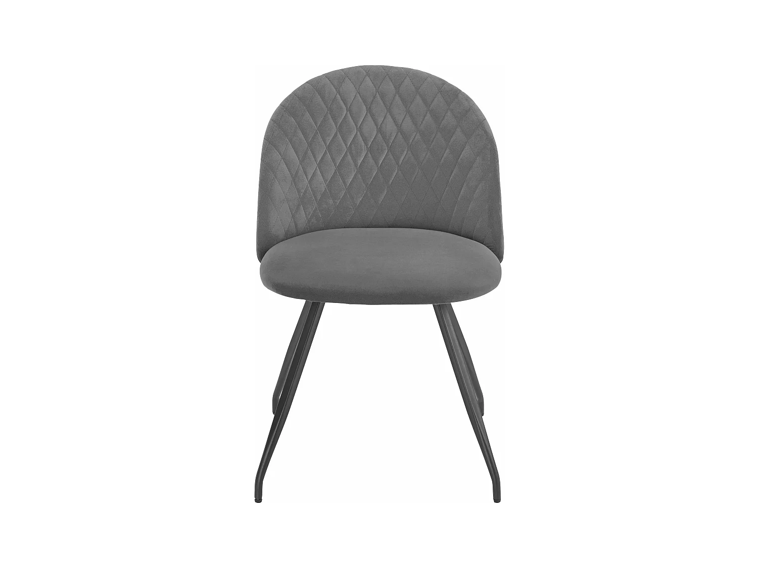 Emma | Eetkamerstoel in grijs fluweel, 2 Pak