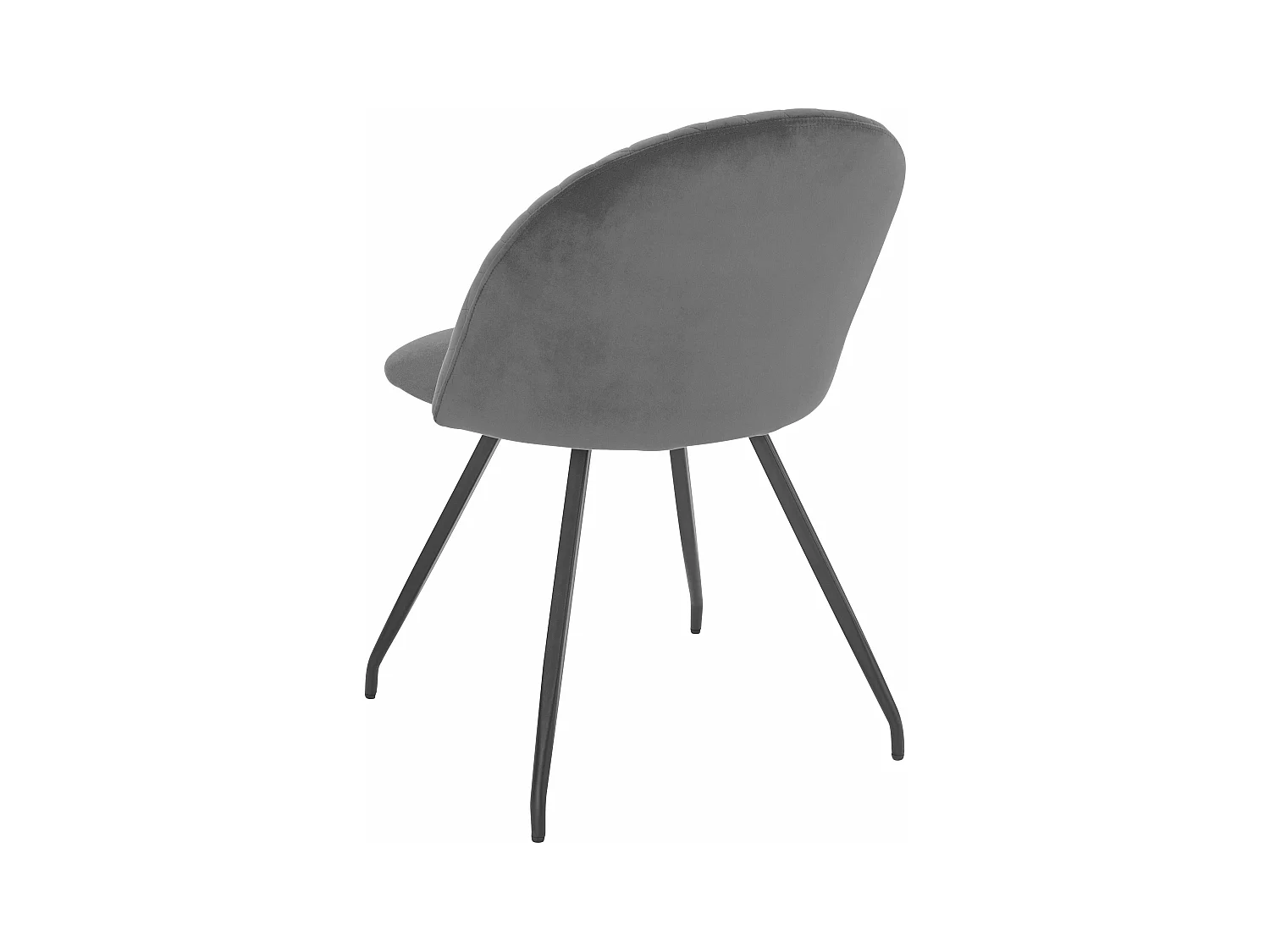 Emma | Eetkamerstoel in grijs fluweel, 2 Pak