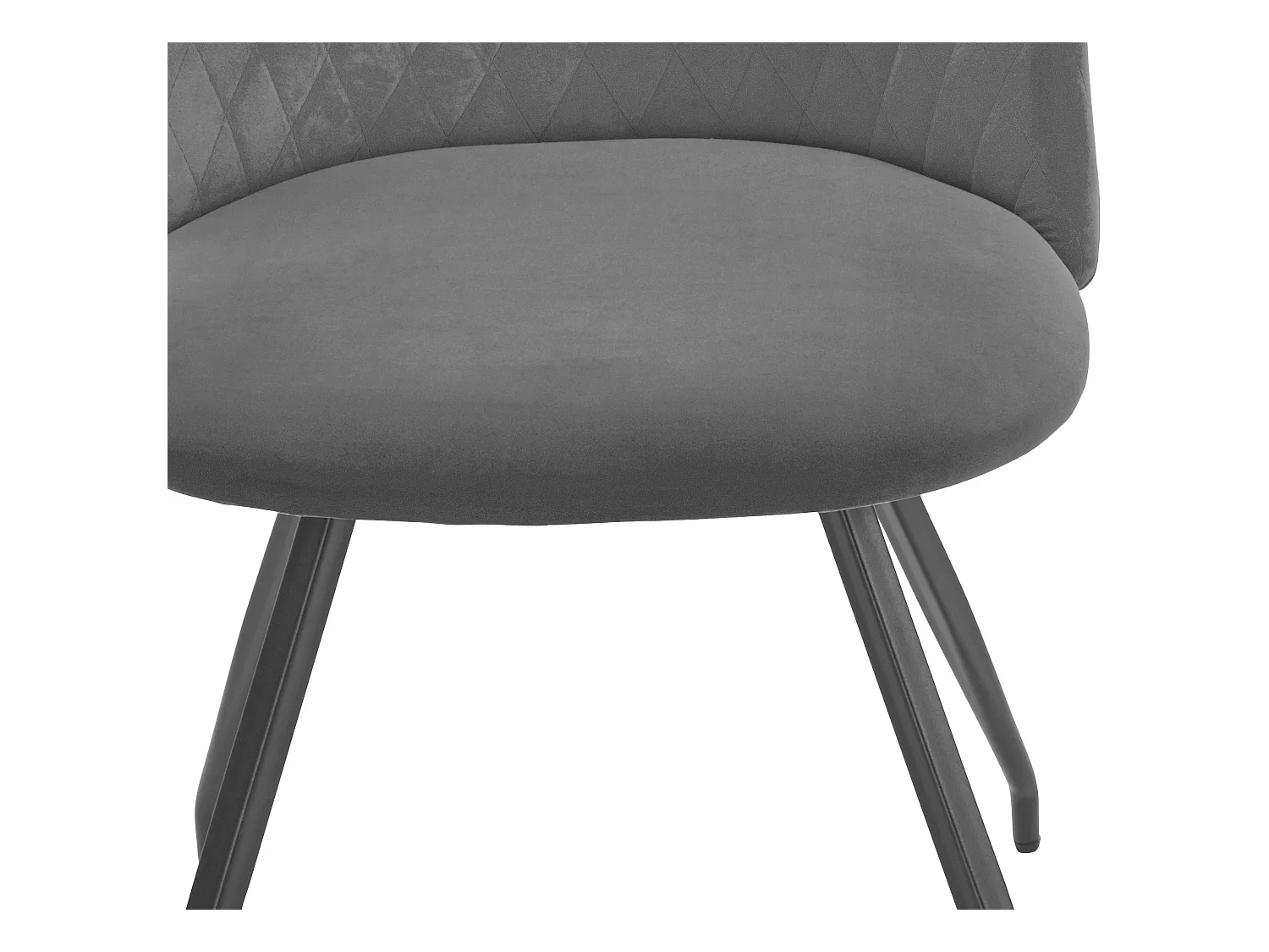 Emma | Eetkamerstoel in grijs fluweel, 2 Pak