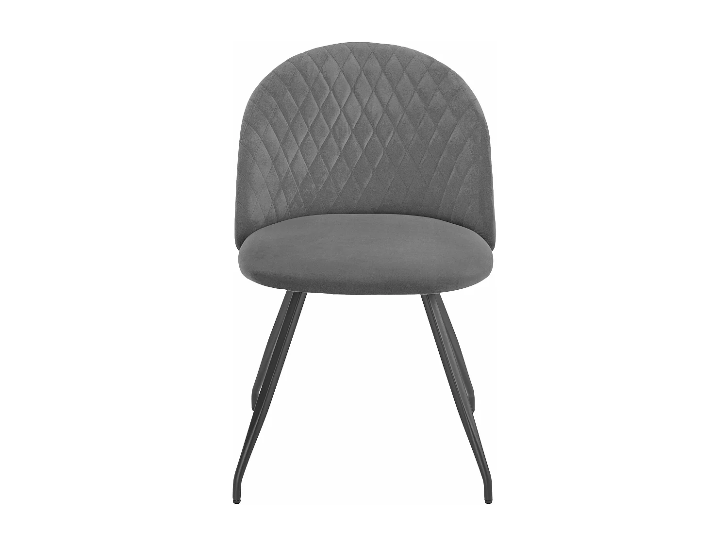 Emma | Fauteuil de salle à manger en velours gris, 2 pièces