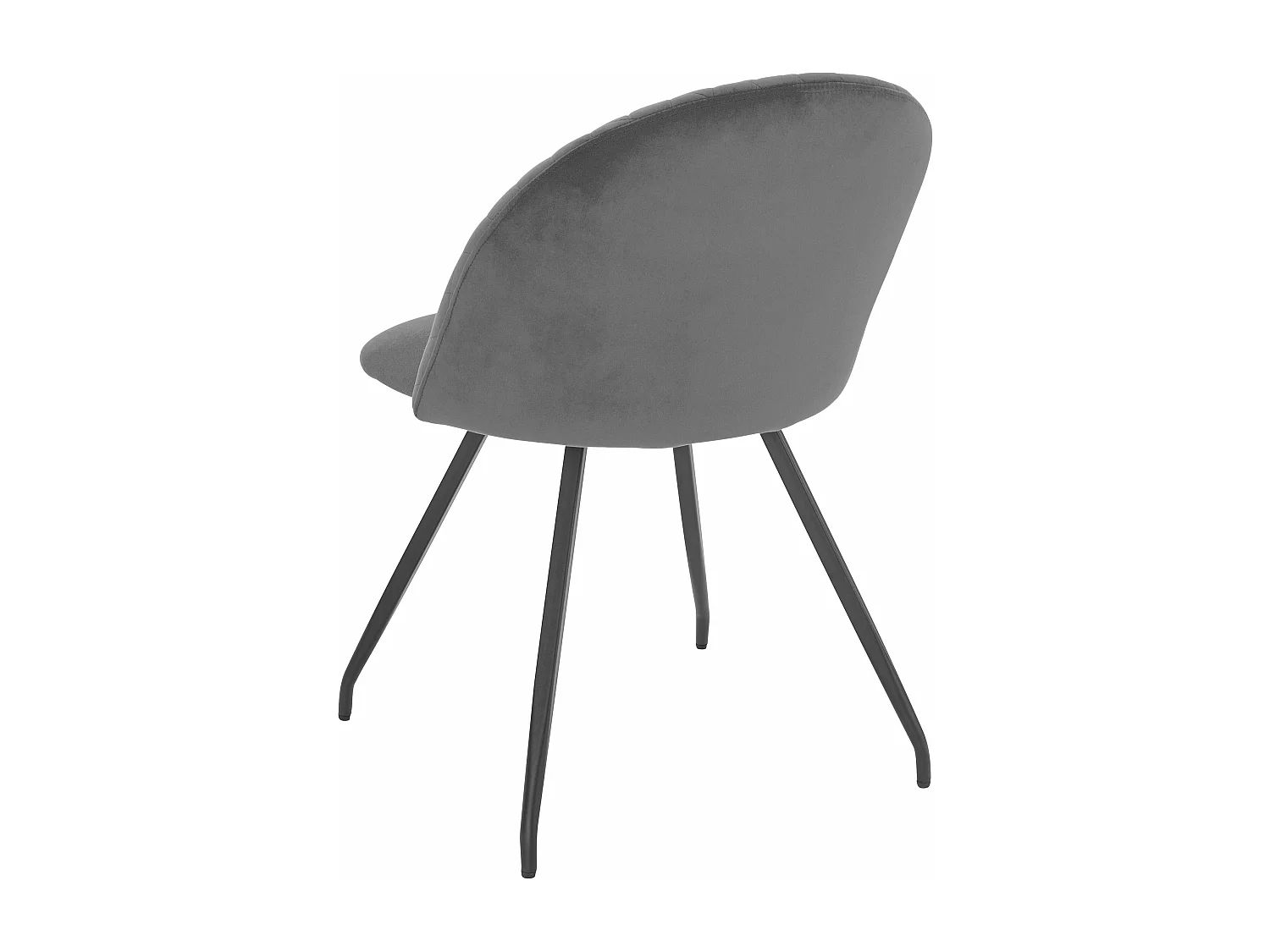 Emma | Fauteuil de salle à manger en velours gris, 2 pièces