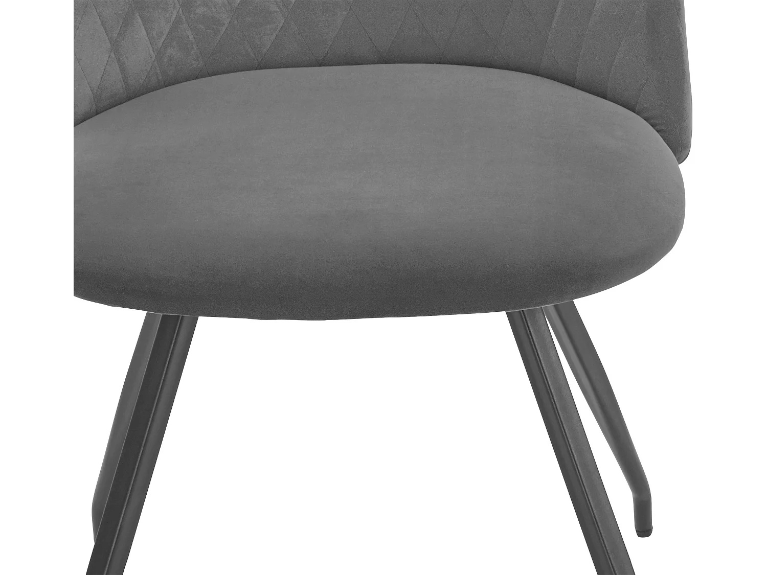 Emma | Fauteuil de salle à manger en velours gris, 2 pièces