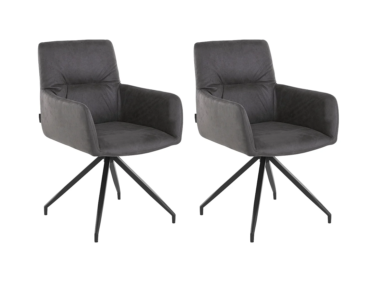 Alice | Fauteuil en microfibre grise, lot de 2