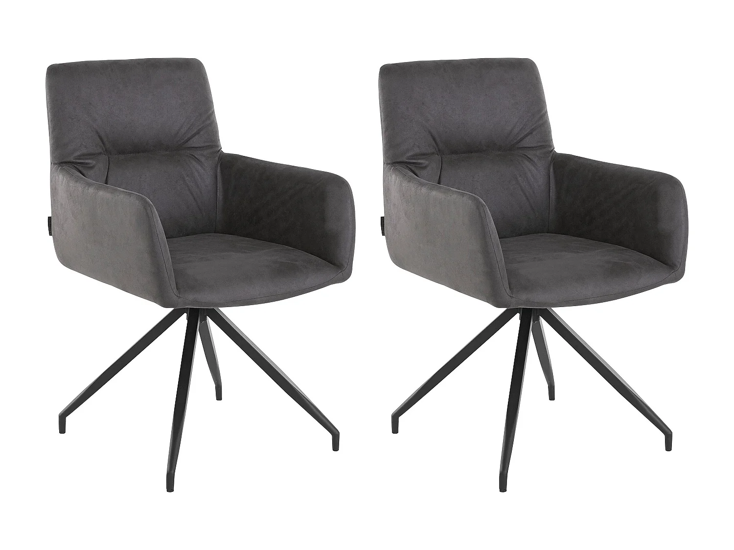 Alice | Fauteuil en microfibre grise, lot de 2
