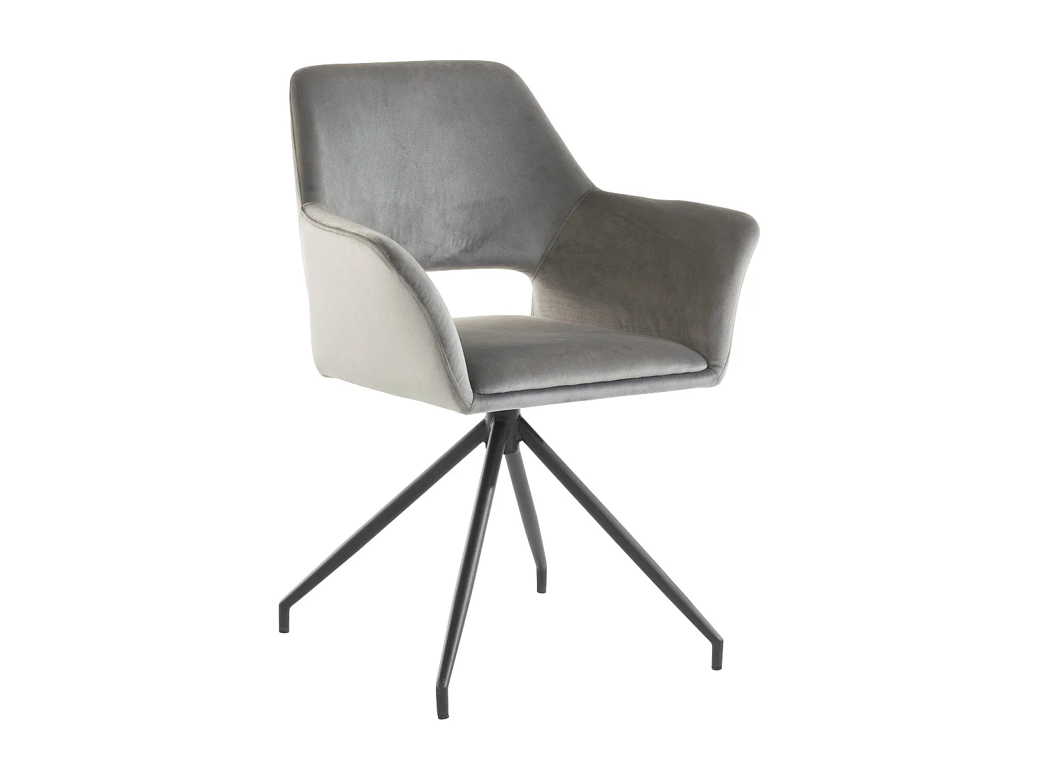 Vera | Fauteuil en velours gris, 2 pièces