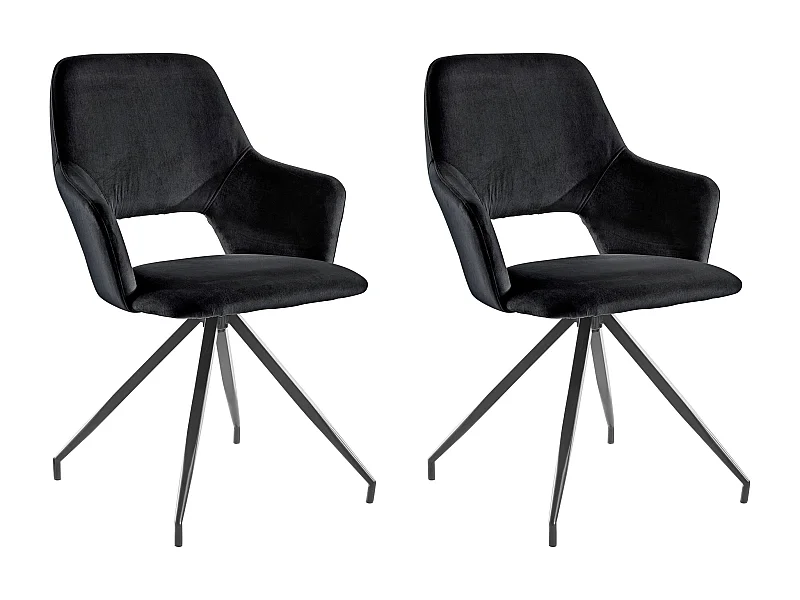 Tracy | Fauteuil in zwart velours, 2 Pak