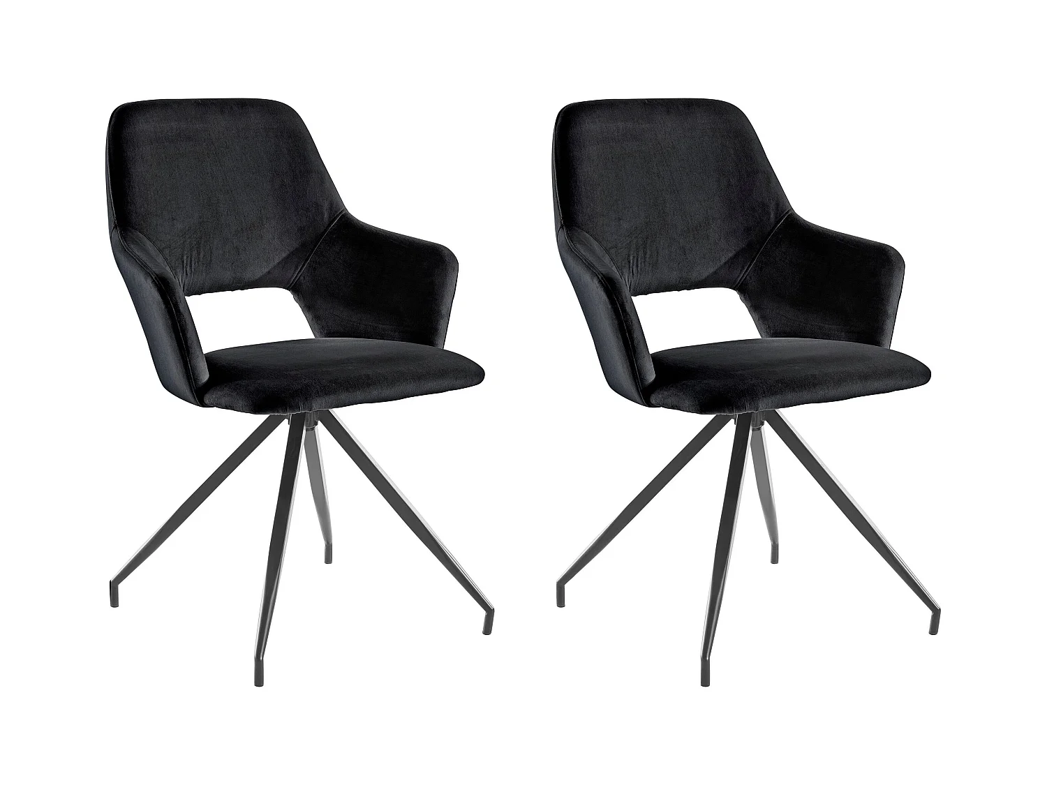 Tracy | Fauteuil in zwart velours, 2 Pak