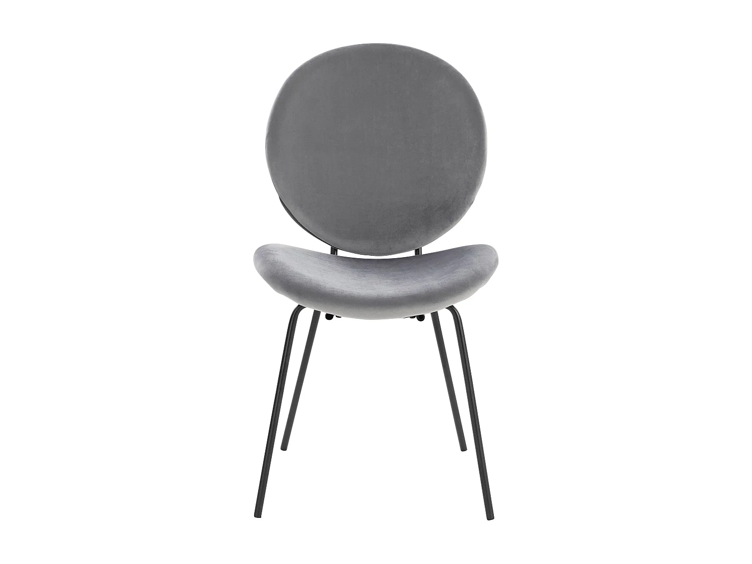 Clive | Chaise en velours gris / Noir, paquet de 2