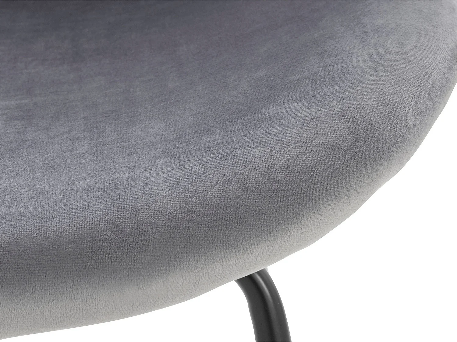 Clive | Chaise en velours gris / Noir, paquet de 2