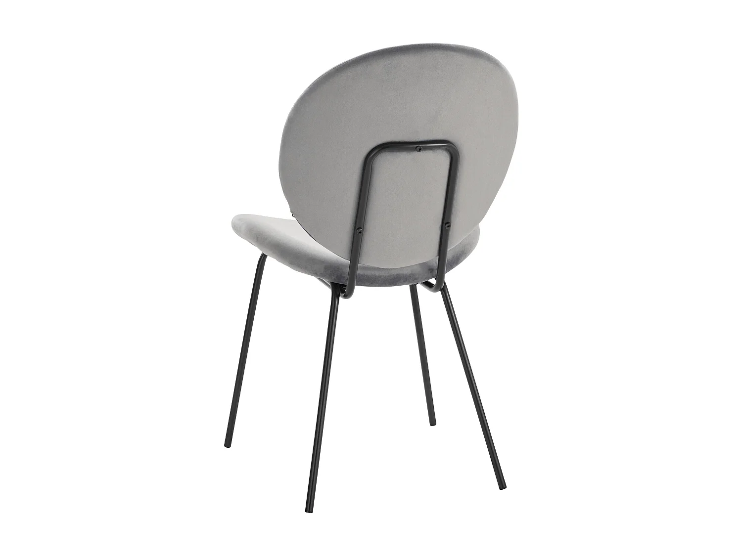 Clive | Chaise en velours gris / Noir, paquet de 2