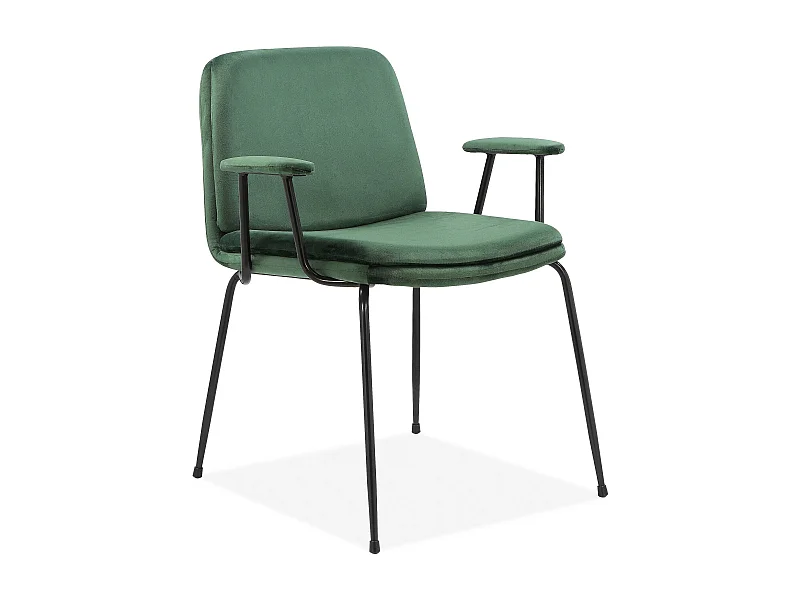 Heine | Fauteuil en velours vert / Noir, 2 pièces