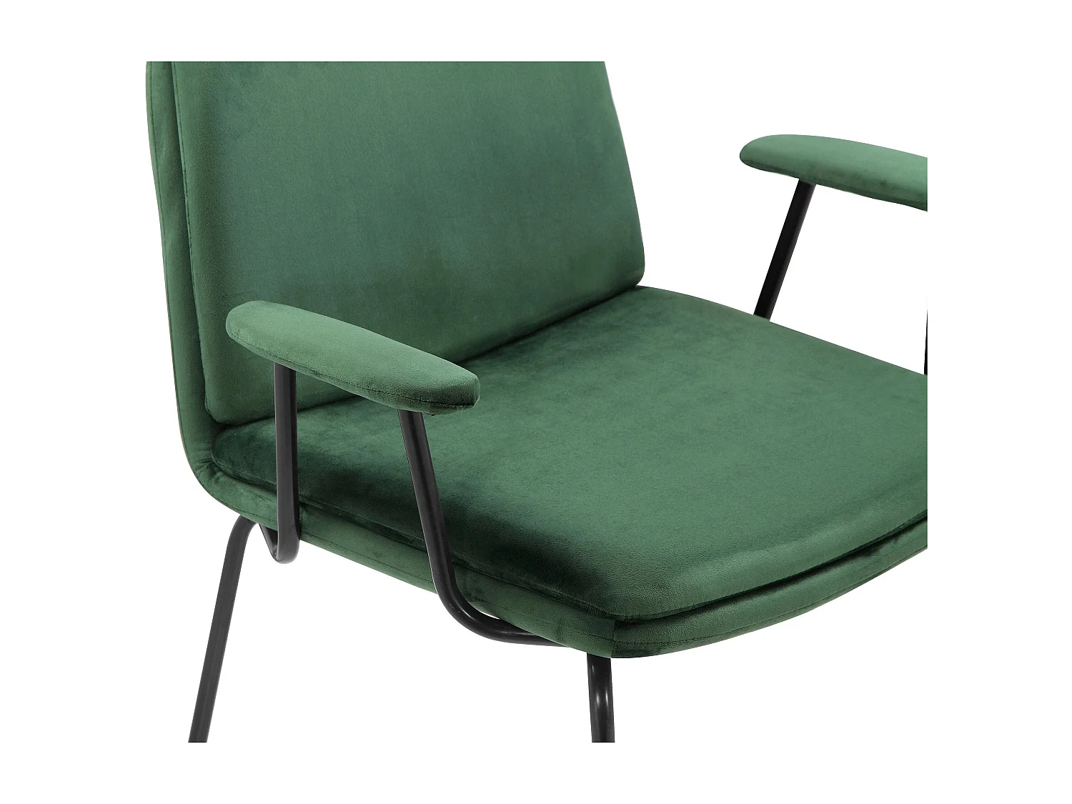 Heine | Fauteuil en velours vert / Noir, 2 pièces