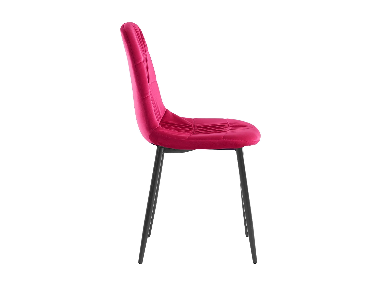 Joel | Fauteuil de salle à manger en velours rose/pieds noirs, 2 Pack