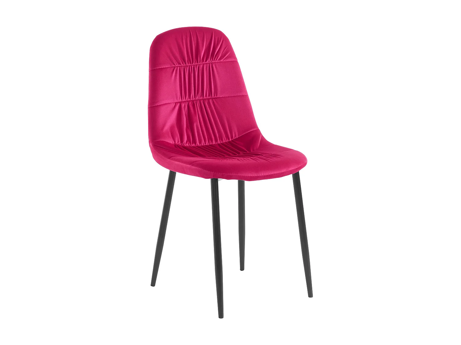 Joel | Fauteuil de salle à manger en velours rose/pieds noirs, 2 Pack