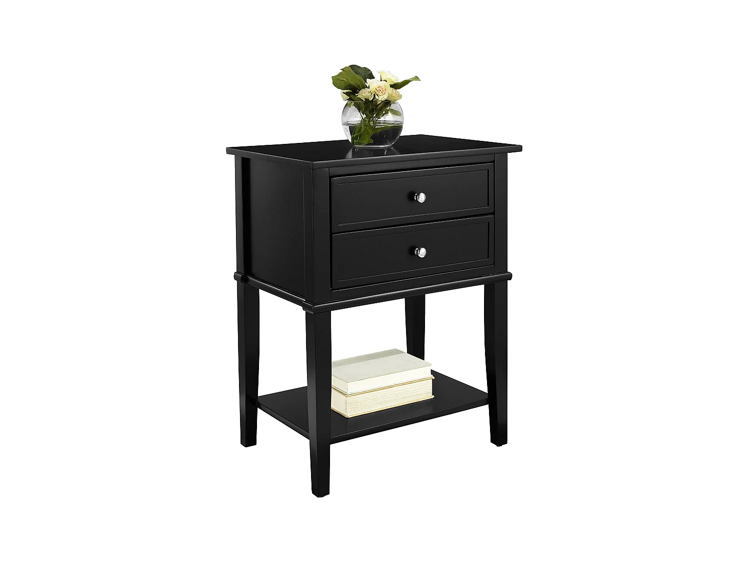 Mesa de centro 2 cajones en MDF negro