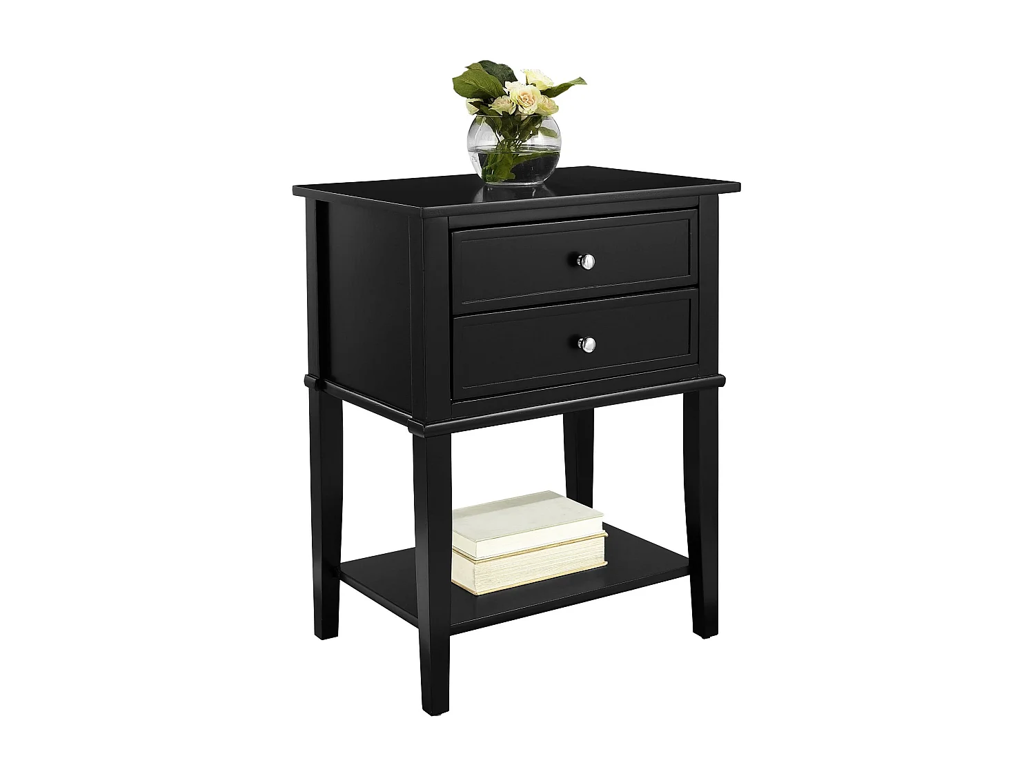 Mesa de centro 2 cajones en MDF negro