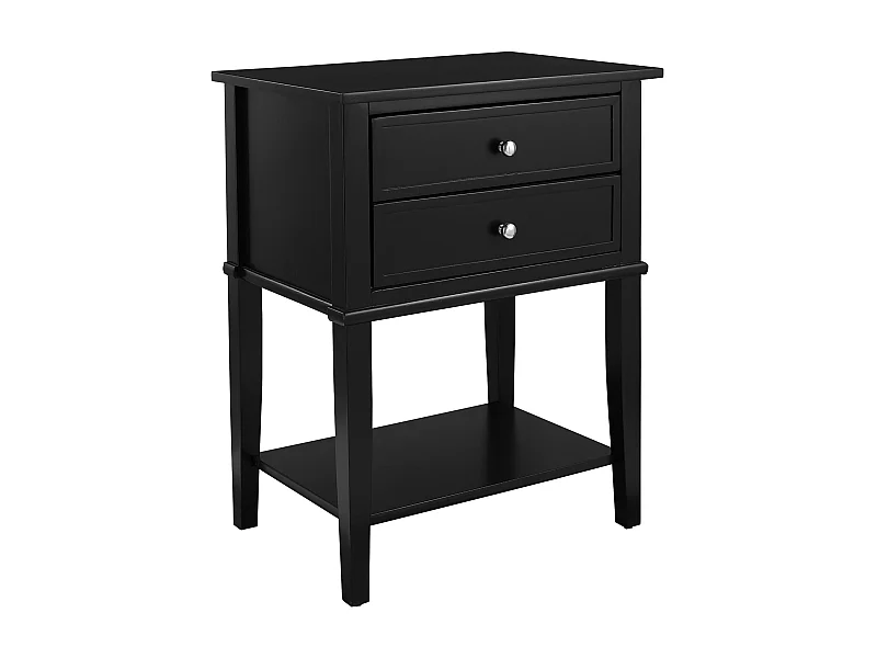 Mesa de centro 2 cajones en MDF negro