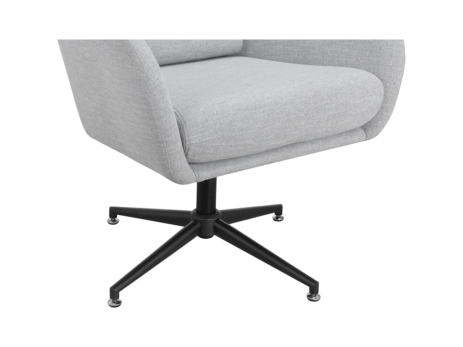 Vanessa-Bureaustoel in fluweel lichtgrijs