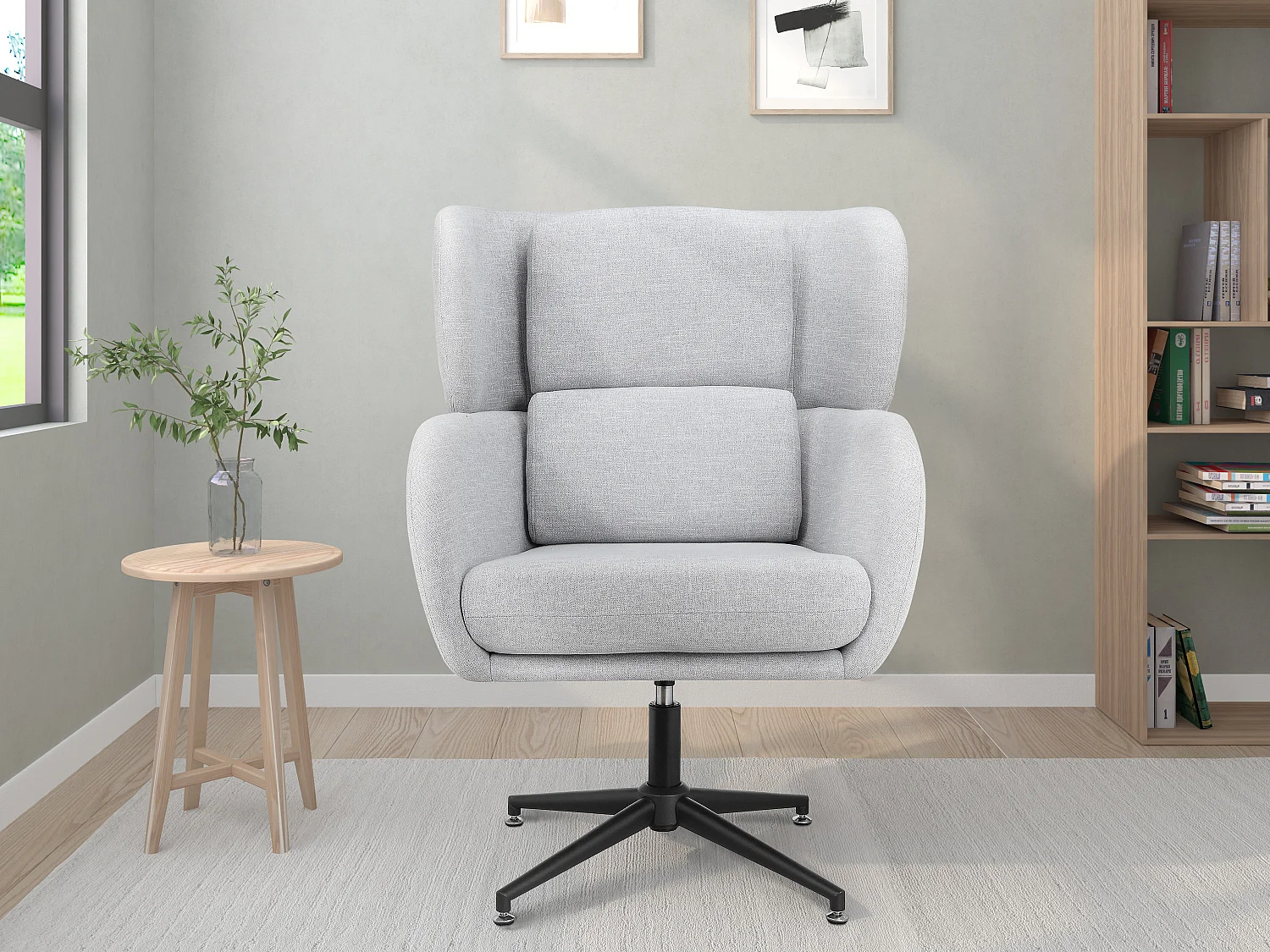 Vanessa | Chaise pivotante en velours gris