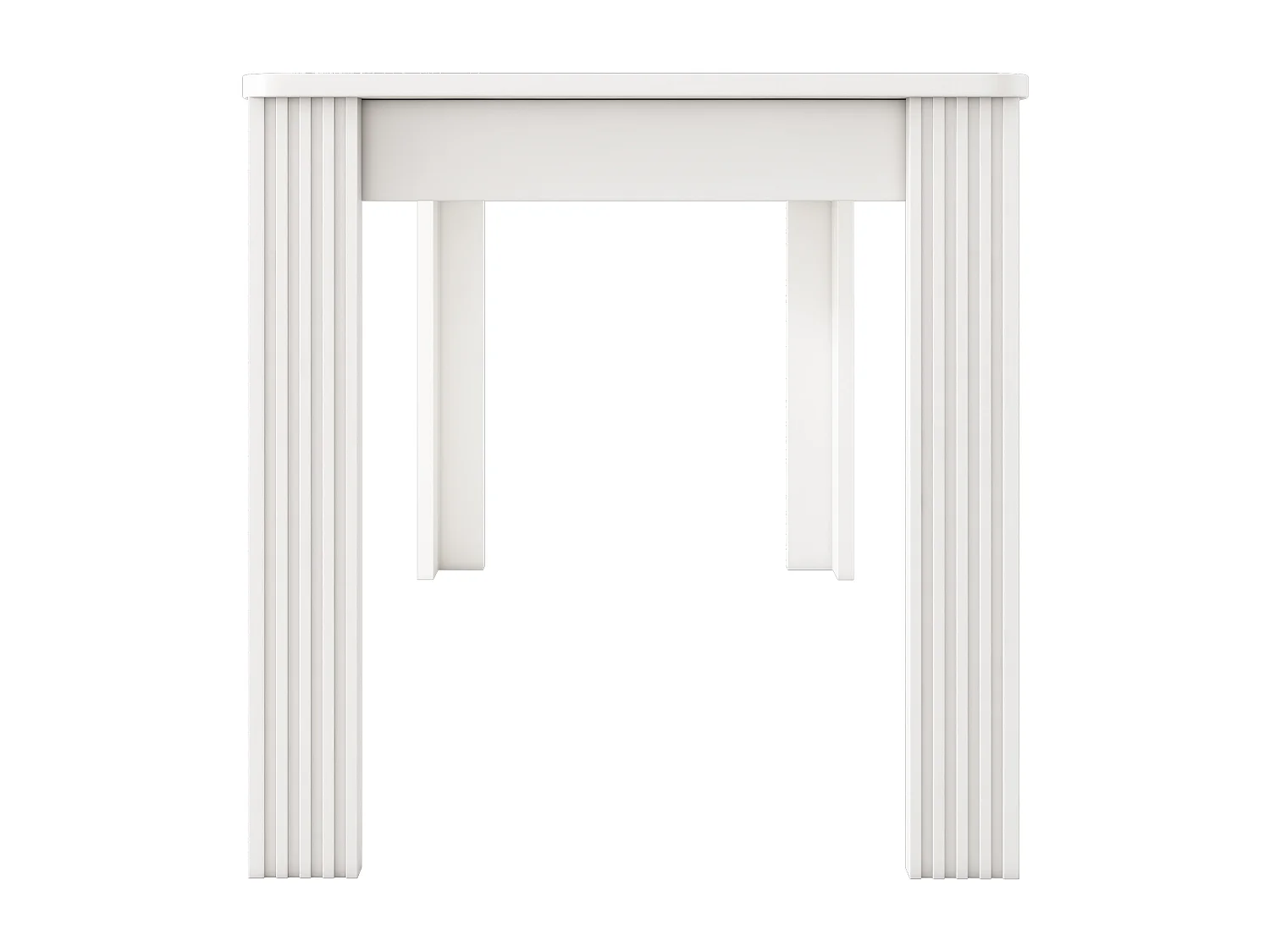Table à manger rectangulaire116×65×75cm blanc en panneau de particules – 4 pieds, style moderne (sans chaises)