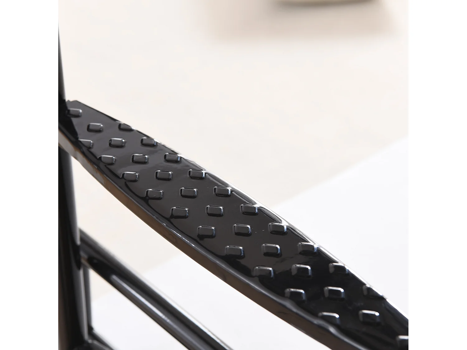 Lit superposé enfant 90x200 cm avec barrières de sécurité et échelle, sommier inclus, cadre en métal Noir, sans matelas