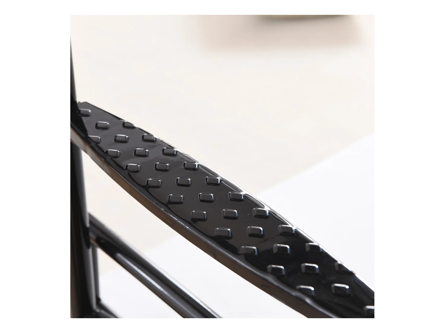 Lit superposé enfant 90x200 cm avec barrières de sécurité et échelle, sommier inclus, cadre en métal Noir, sans matelas