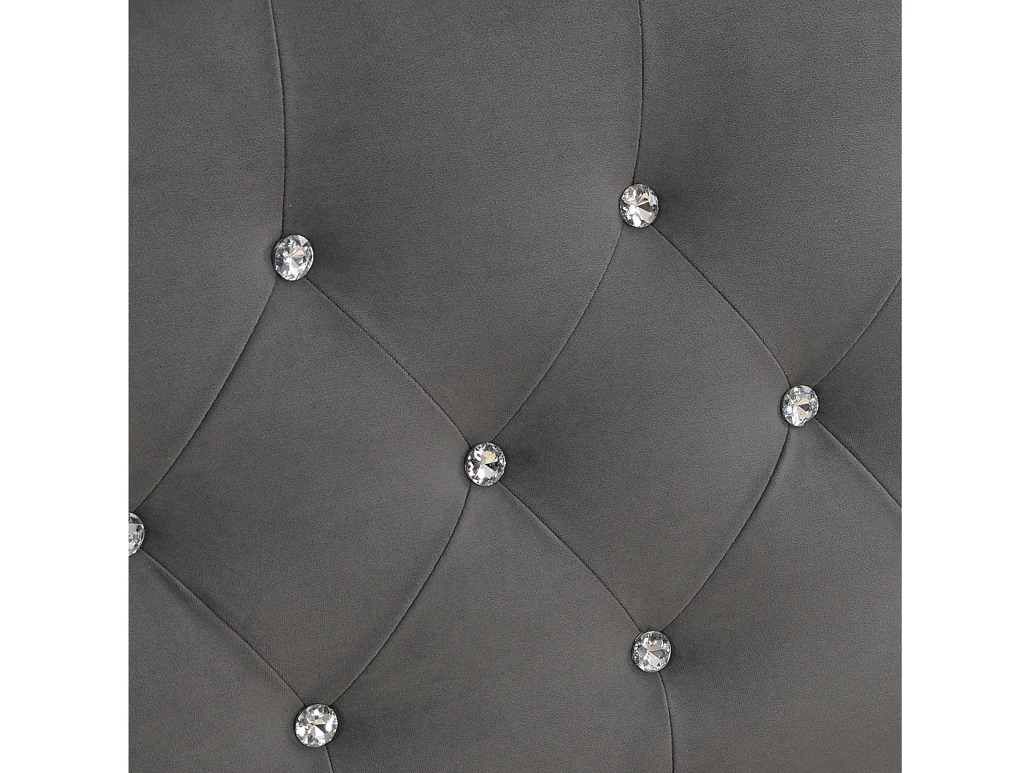 Lit adulte 140x200 cm - Tête de lit rembourrée - Velours gris (sans matelas)