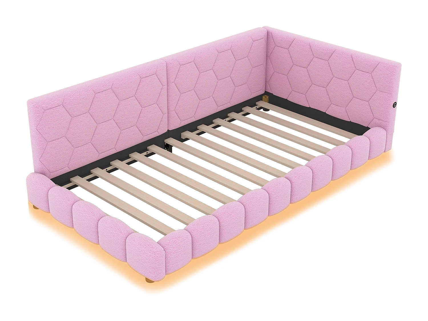 Lit convertible design 90x200 cm - avec LED réglables et USB/Type-C - Fonction jour/nuit (sans matelas)