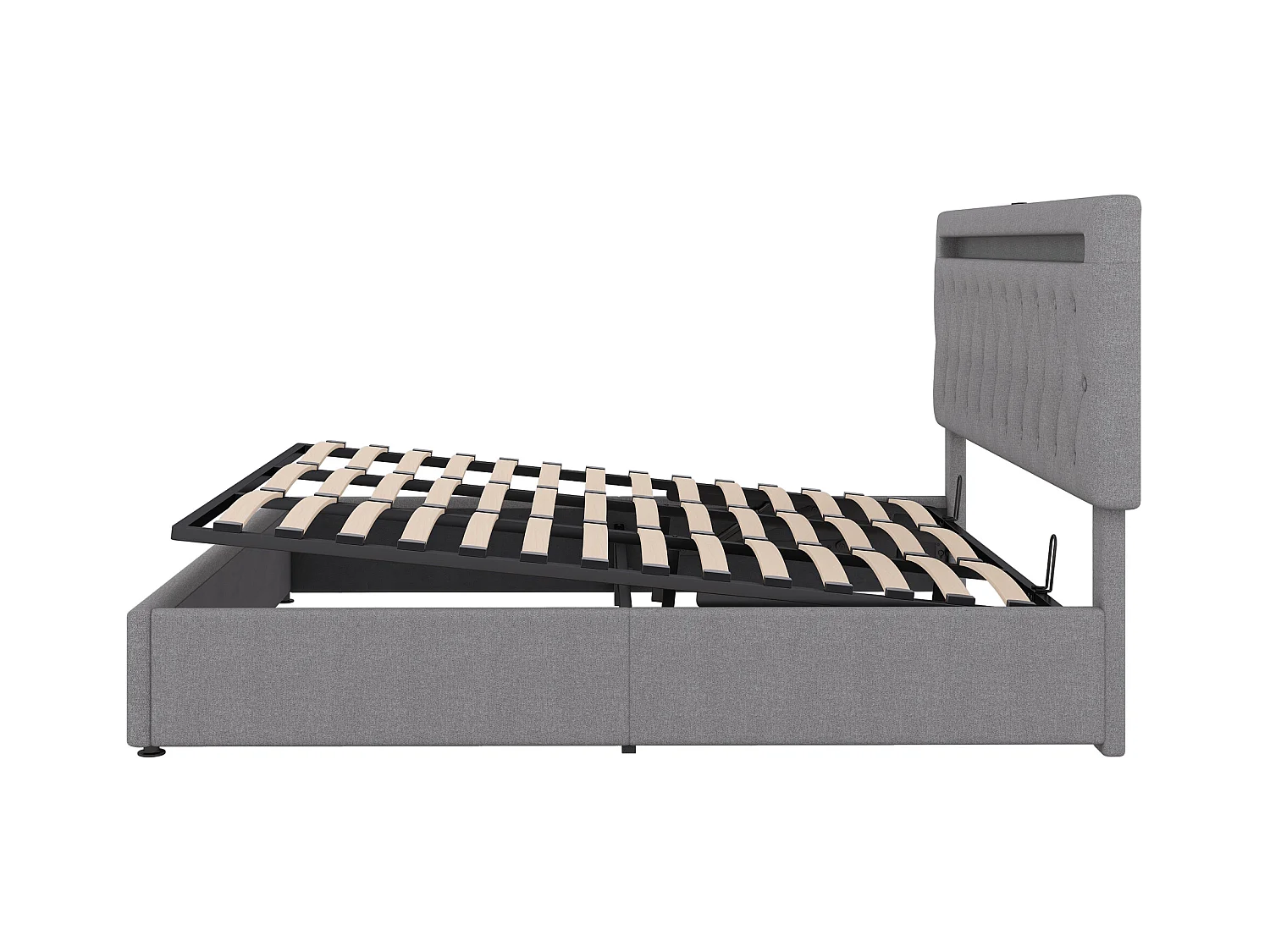 Tweepersoons opbergbed 180x200 cm – RGB sfeerverlichting met afstandsbediening (zonder matras)