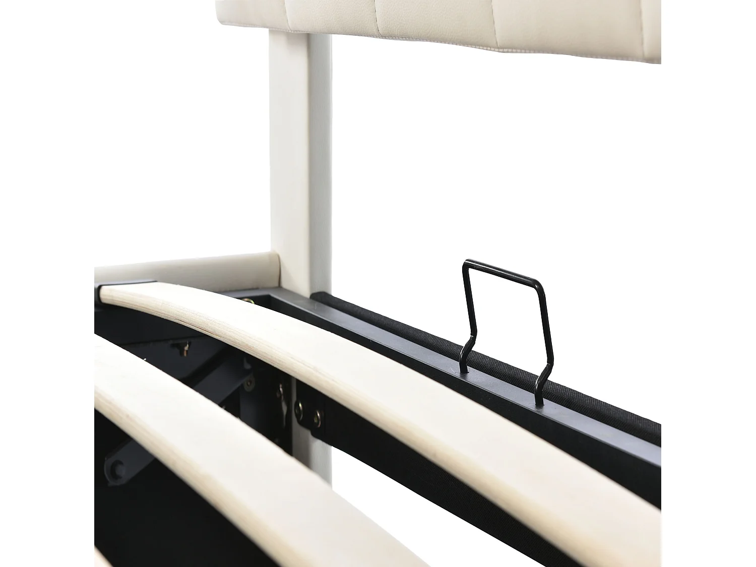 Lit coffre adulte fonctionnel 160x200 cm - Éclairage LED intégré - PU blanc(sans matelas)