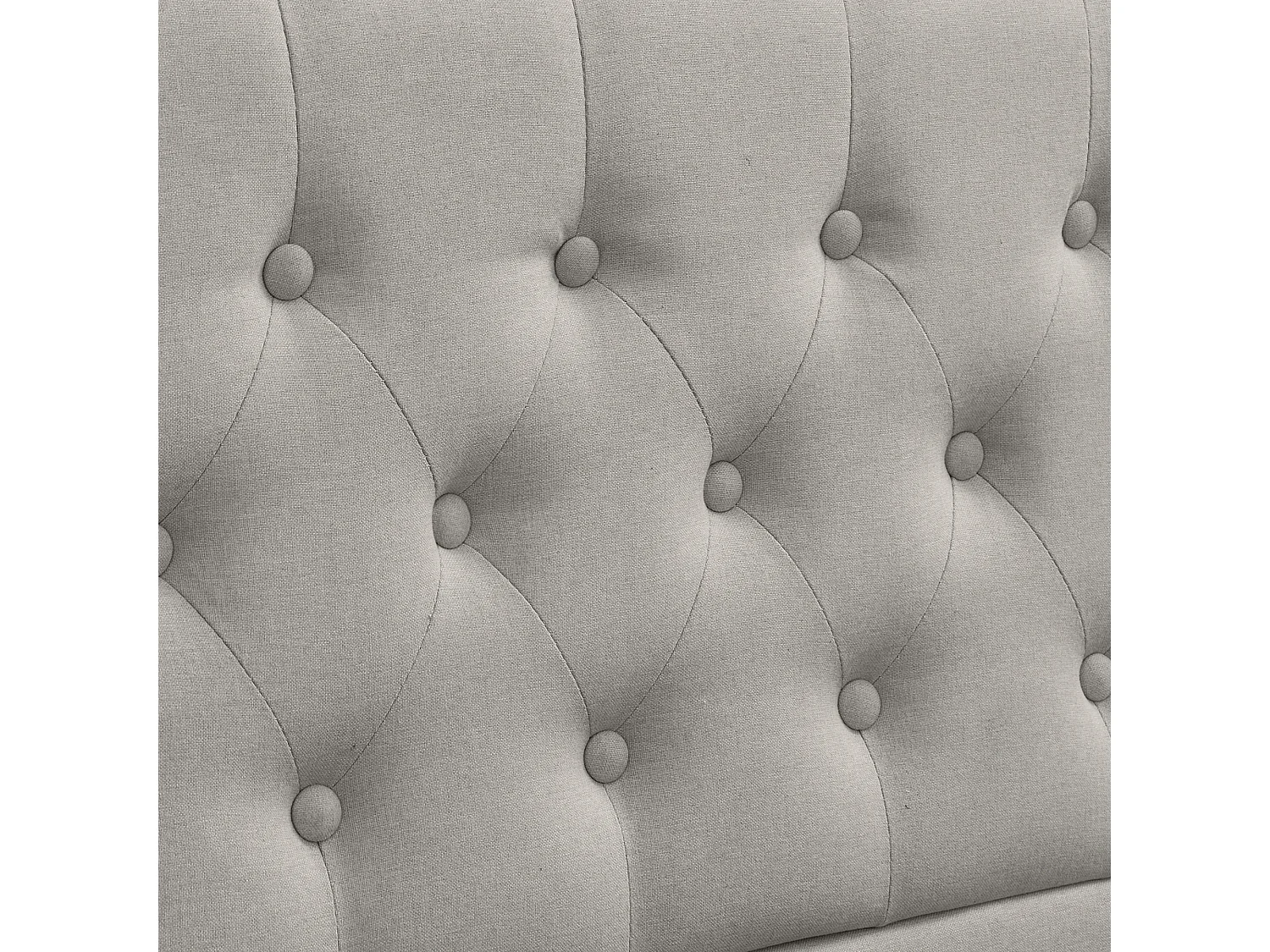 Lit coffre adulte capitonné 140x200 cm - lit adulte en Coton et Lin Gris Clair - Sans Matelas