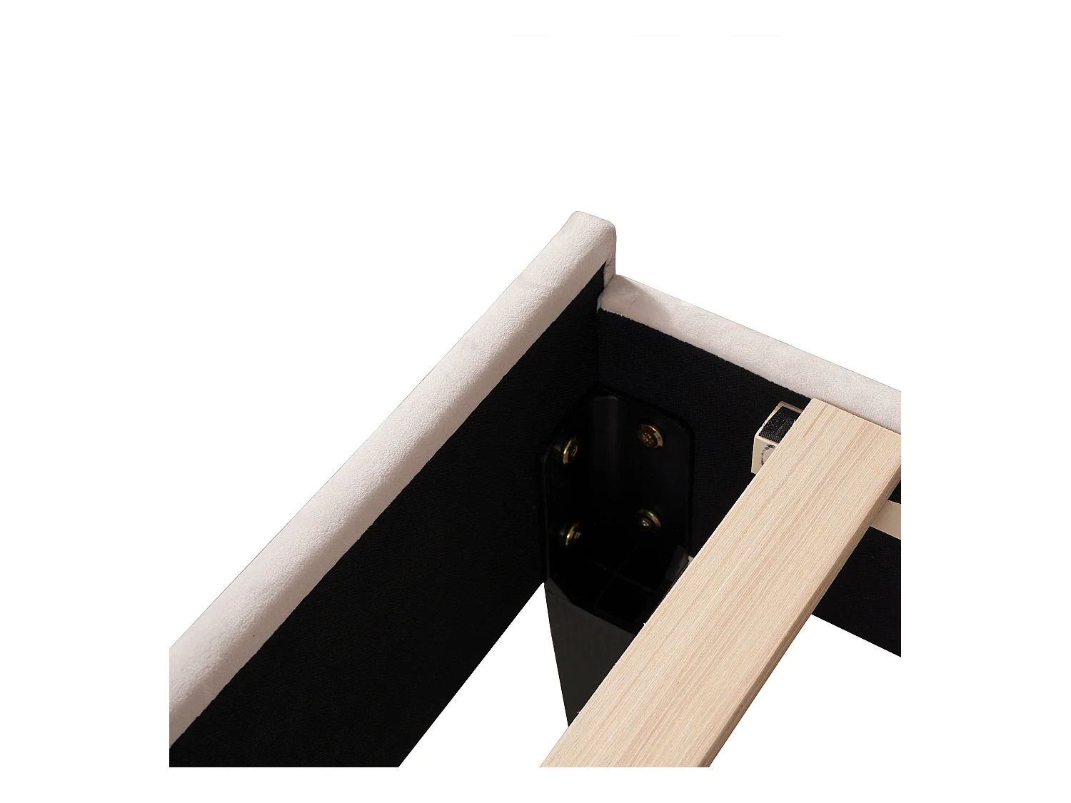 Letto per bambina 90x200 cm - Testiera floreale - Velluto beige (senza materasso)