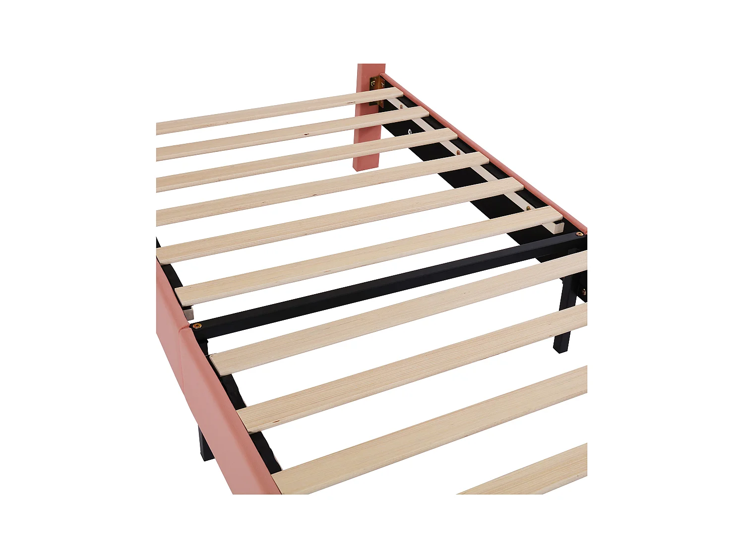 Letto design 90x200 cm - Testiera regolabile in altezza - Velluto rosa alla moda (senza materasso)