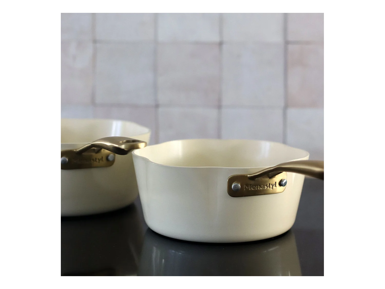 Menastyl - Casserole Dahlia 20cm Aluminium Recycle Beige