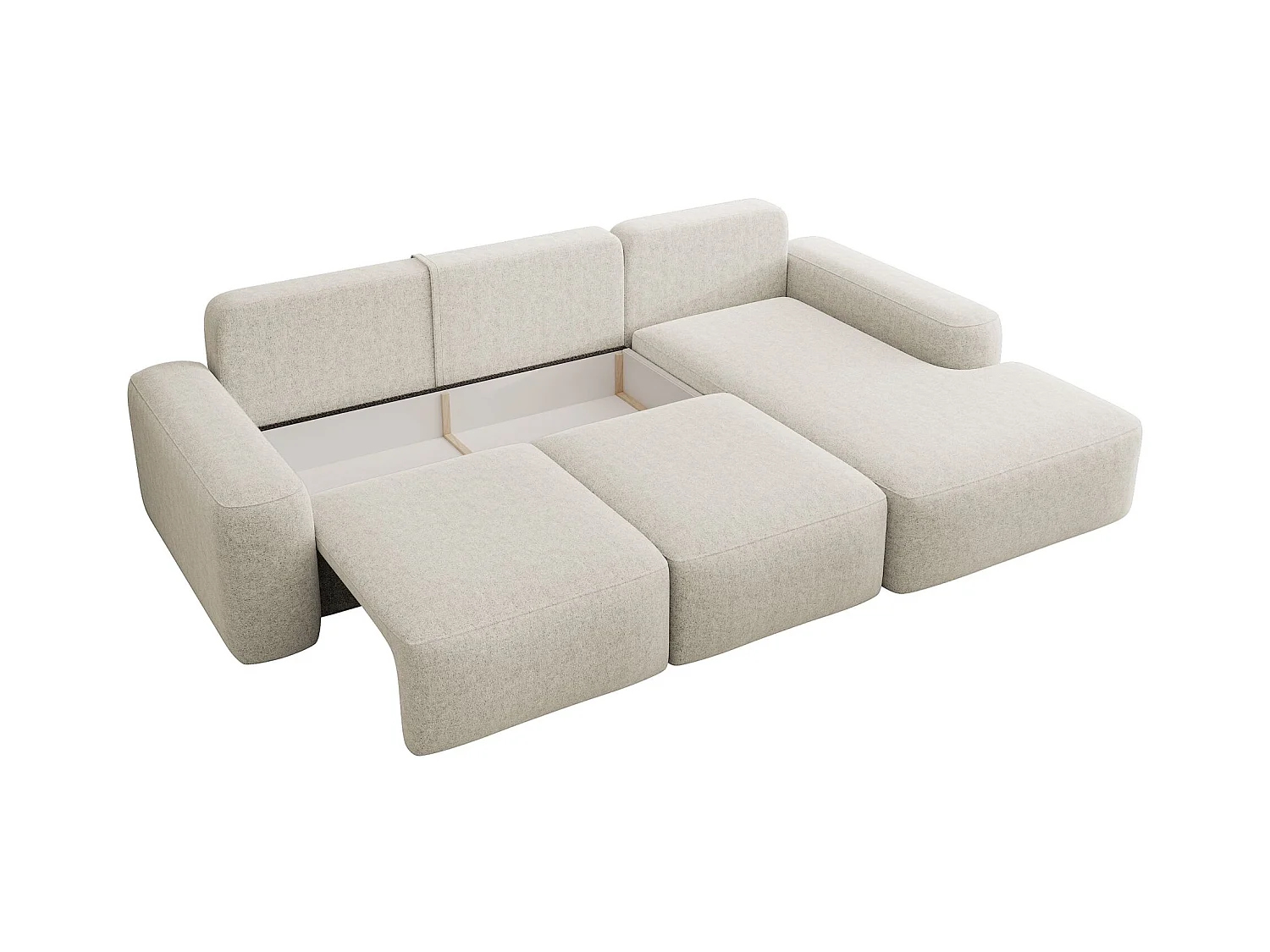 Hoekbank - crème chenille - rechterkant - CARNOS