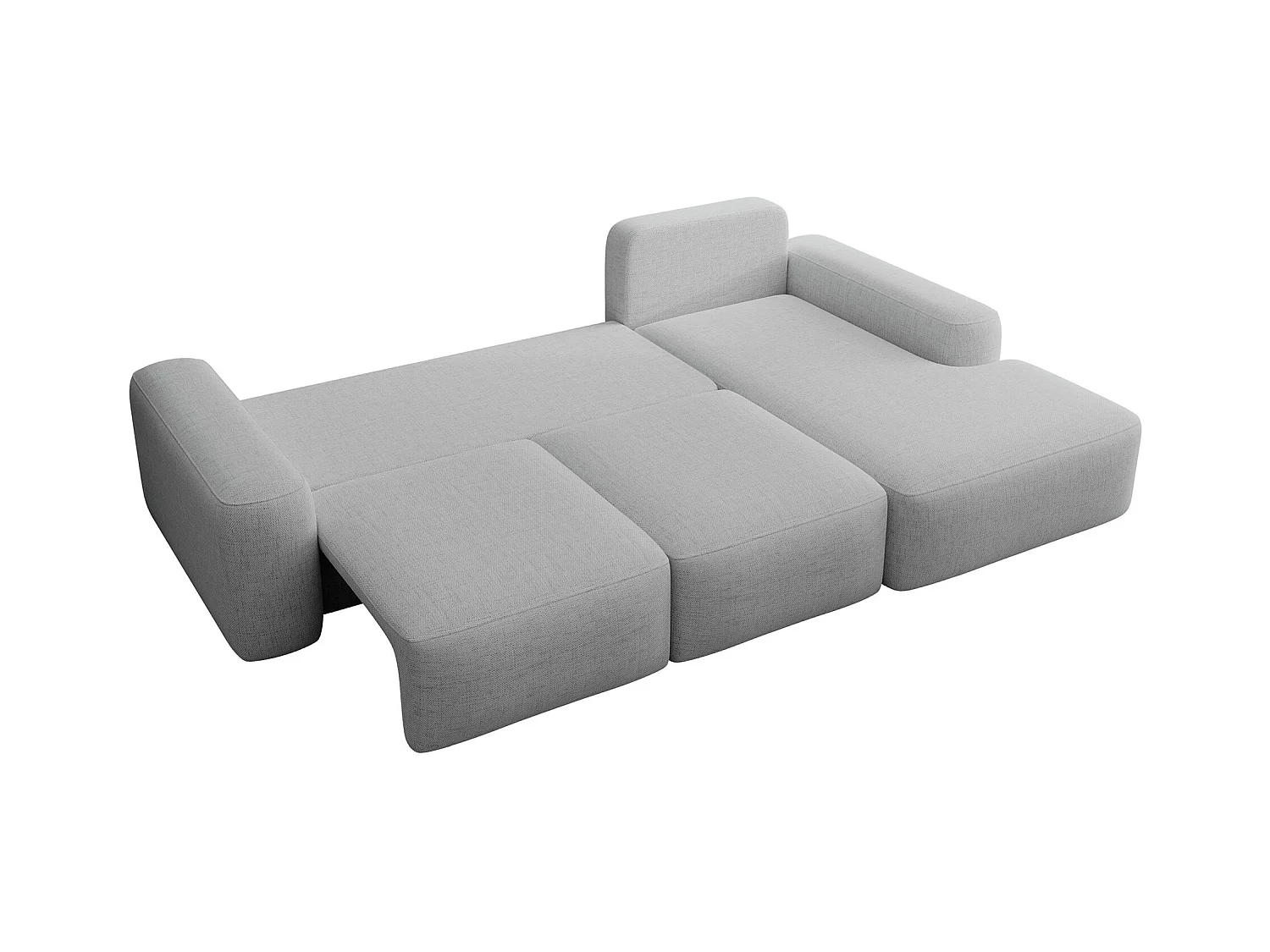 Canapé d'angle convertible - gris chenille - côté droit - CARNOS